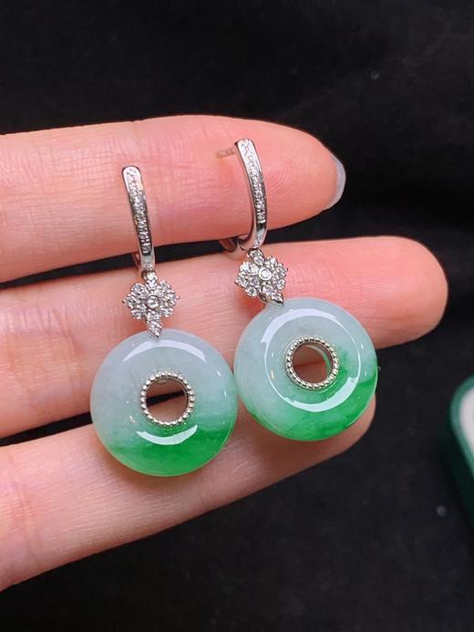 平安扣翡翠耳坠 商品图0