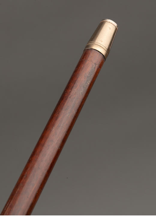 独角鹿西洋古董 1880-1910年代欧洲出品骑兵主题铜鎏金精雕杖柄硬木绅士手杖 商品图5