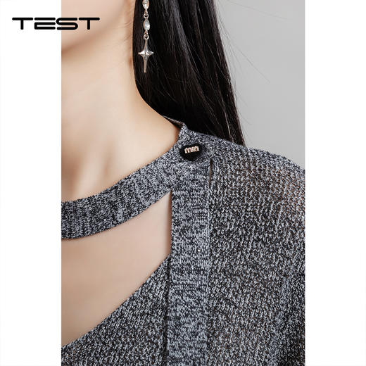 冬上新镂空挂脖设计感显瘦长袖毛衣1254030 商品图2