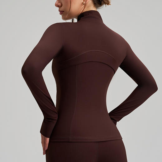 跃牌【安琪拉系列】新款运动外套女修身显瘦瑜伽上衣长袖带指套立领高级感瑜伽服WT-5031 商品图2