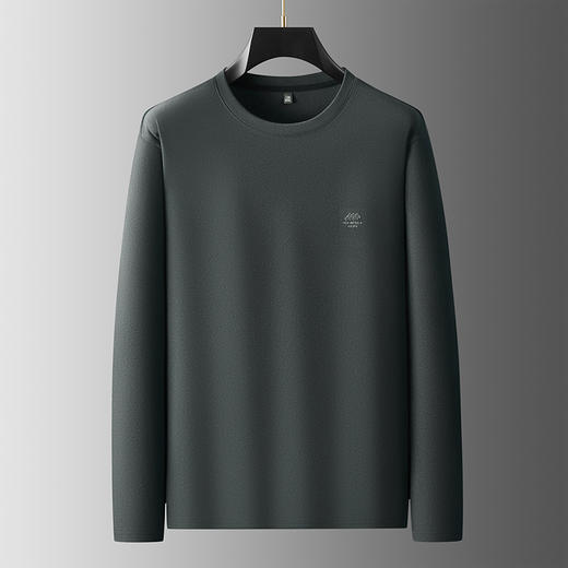 【DWP】大依优型大码男装秋季圆领长袖打底衫简约舒适休闲百搭长袖T恤 商品图2