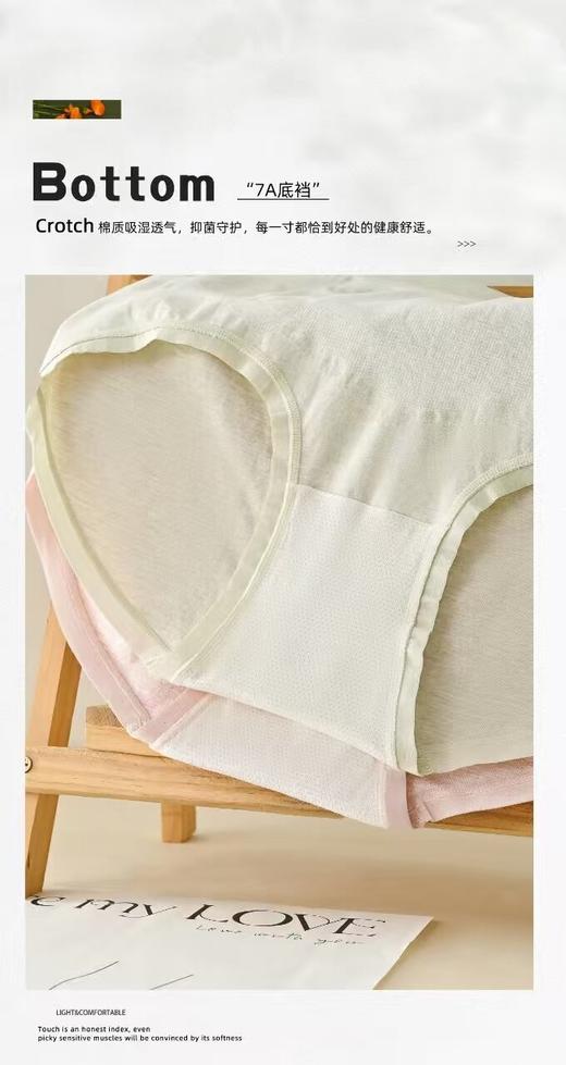 女士加大版彩纱加肥丰满无缝内裤三角裤舒适透气高弹力4437 商品图1