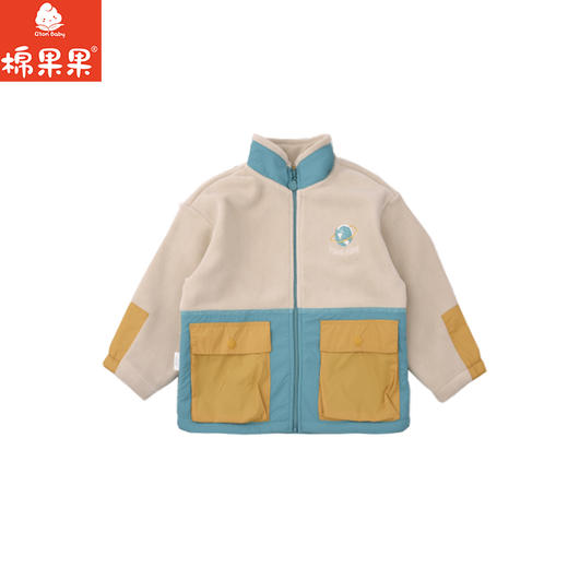 棉果果冬季新品男童奥利绒保暖加绒拼色双面绒外套M412100425753 商品图1