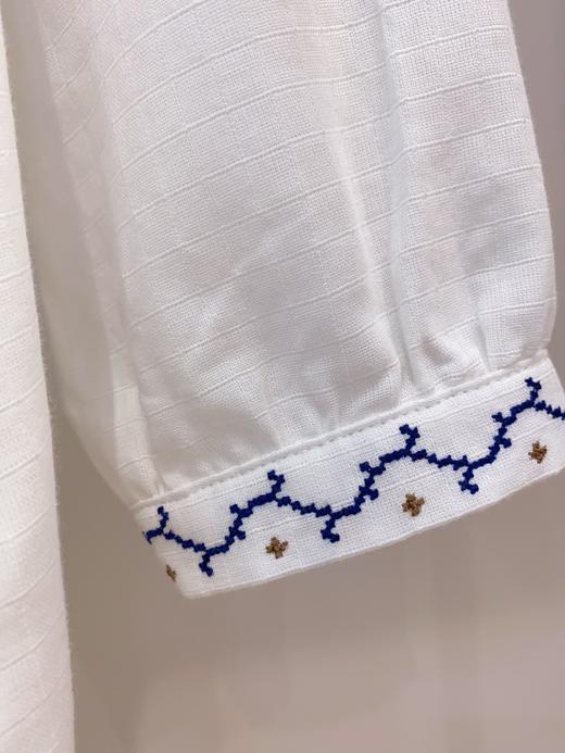 松植屋《璃陌》双层纱民族风长袖睡裙蓝调刺绣满满民族风 商品图4