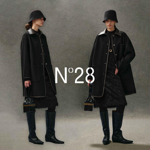 N°28 主推款【皮领大衣】山羊绒大衣女秋冬季2025新款皮质翻领毛呢子外套8855A1D725  商品图4