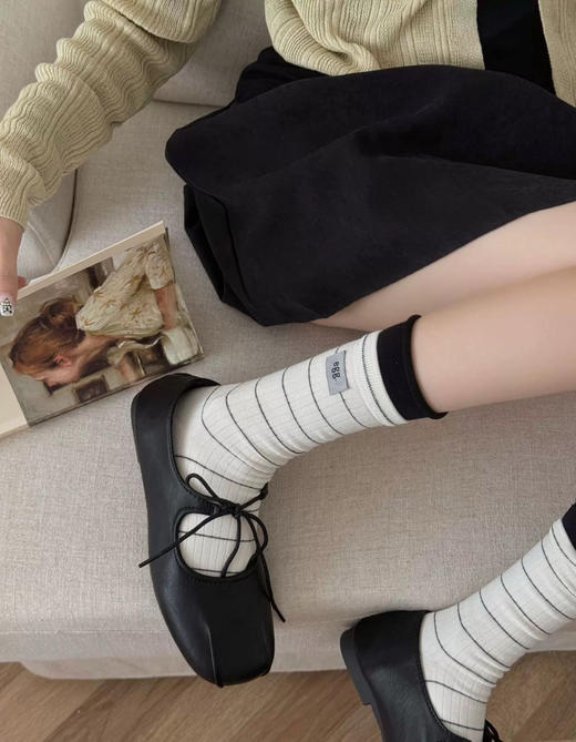 egg螺纹条纹袜5双 商品图3