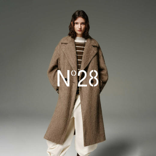 N°28 100%耗牛绒毛呢大衣女秋冬中长款高级感呢子外套8855A1D877 商品图4