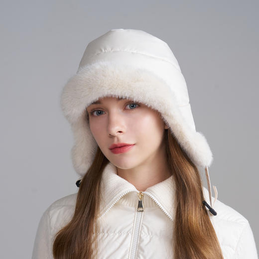 卡蒙白鸭绒加厚毛绒雷锋帽东北防风防寒保暖三防面料护耳飞行帽KM-5330 商品图7