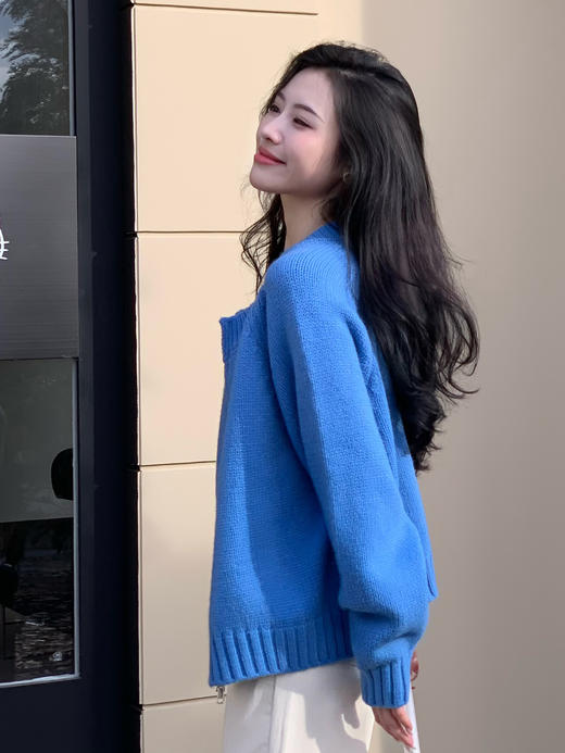 【百图lulu定制】【拉链毛衣外套】抗起球 双向拉链 长袖 厚实毛衣外套 商品图1