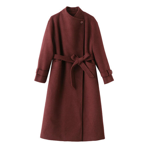 HR HBLJRA1218毛呢大衣外套气质翻领中长款外套 商品图4