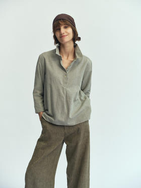 JAI 25AW 月桂绿色滨松长绒棉衬衫