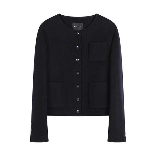 NEELLY纳俪商场同款冬季新款简约气质短外套女舒适百搭双面呢大衣N25101N01013 商品图3