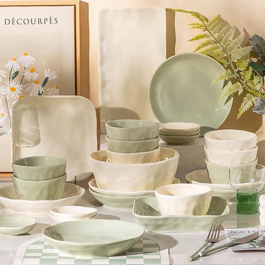 推荐 景德镇釉下彩奶油风碗碟套餐 商品图5