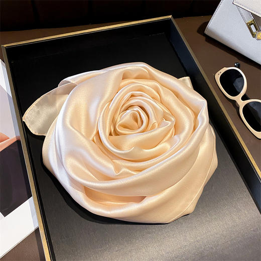 春秋新款丝巾春夏纯色仿真丝丝巾女小系脖装饰百搭女长款丝巾新款新品 商品图8