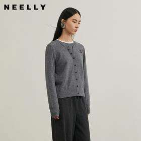 NEELLY纳俪商场同款冬季新款假两件针织衫女短款慵懒休闲针织衫N25104A04554