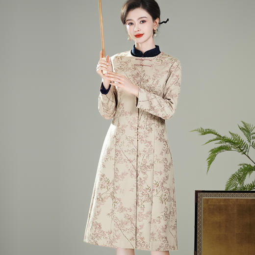 【炎竹】圆领新中式国风改良旗袍，搭配唐装大衣外套XGT-Q25136 商品图3