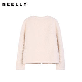 NEELLY纳俪商场同款冬新款气质名媛小香风外套女皮毛一体毛绒上衣N25104C04532