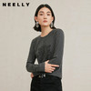 NEELLY纳俪商场同款冬季新款圆领打底长袖T恤女正肩显瘦内搭上衣N25104T04505 商品缩略图0