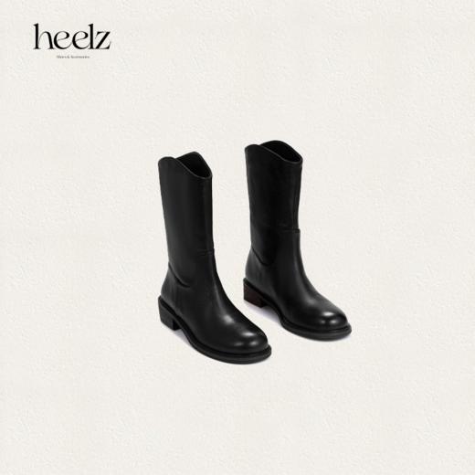 heelz设计师手工鞋履 ｜手工做旧层皮跟复古植绒牛皮西部靴 4公分 商品图3