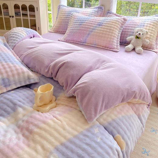 【品牌直发】加倍生活 A类兔毛牛奶泡泡绒四件套 加厚高克重牛奶绒 商品图6