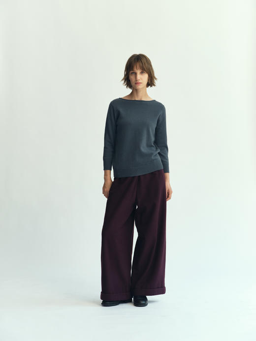 JAI 25AW 墨石灰/深灰蓝/鸽灰色意大利羊绒九分袖毛衣 商品图9