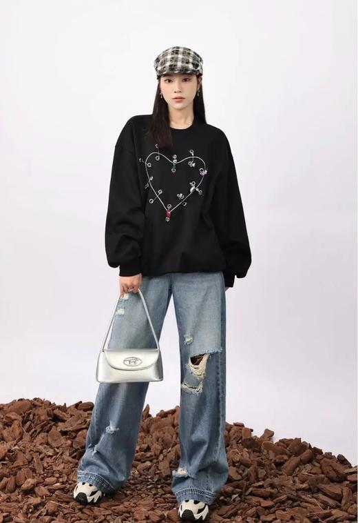74WT20477#别针设计加厚卫衣 商品图2