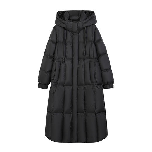 NEELLY纳俪商场同款冬季新款连帽长款90%白鸭绒保暖简约羽绒服女N25104L04408 商品图3