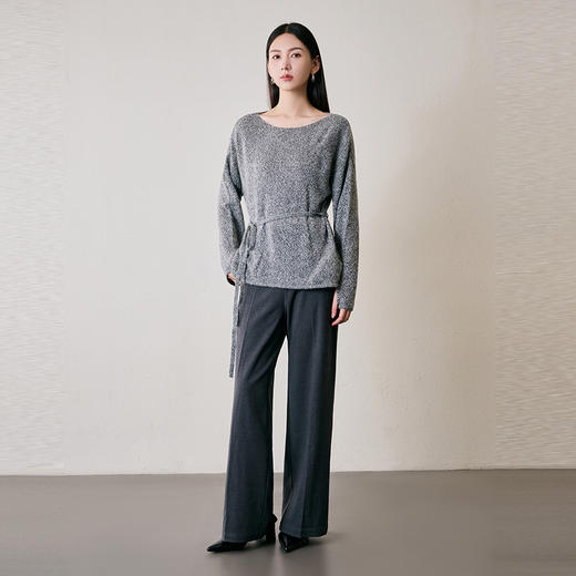 NEELLY纳俪商场同款冬季新款兔毛混纺宽松收腰打底针织衫毛衣女N25104A07720 商品图2