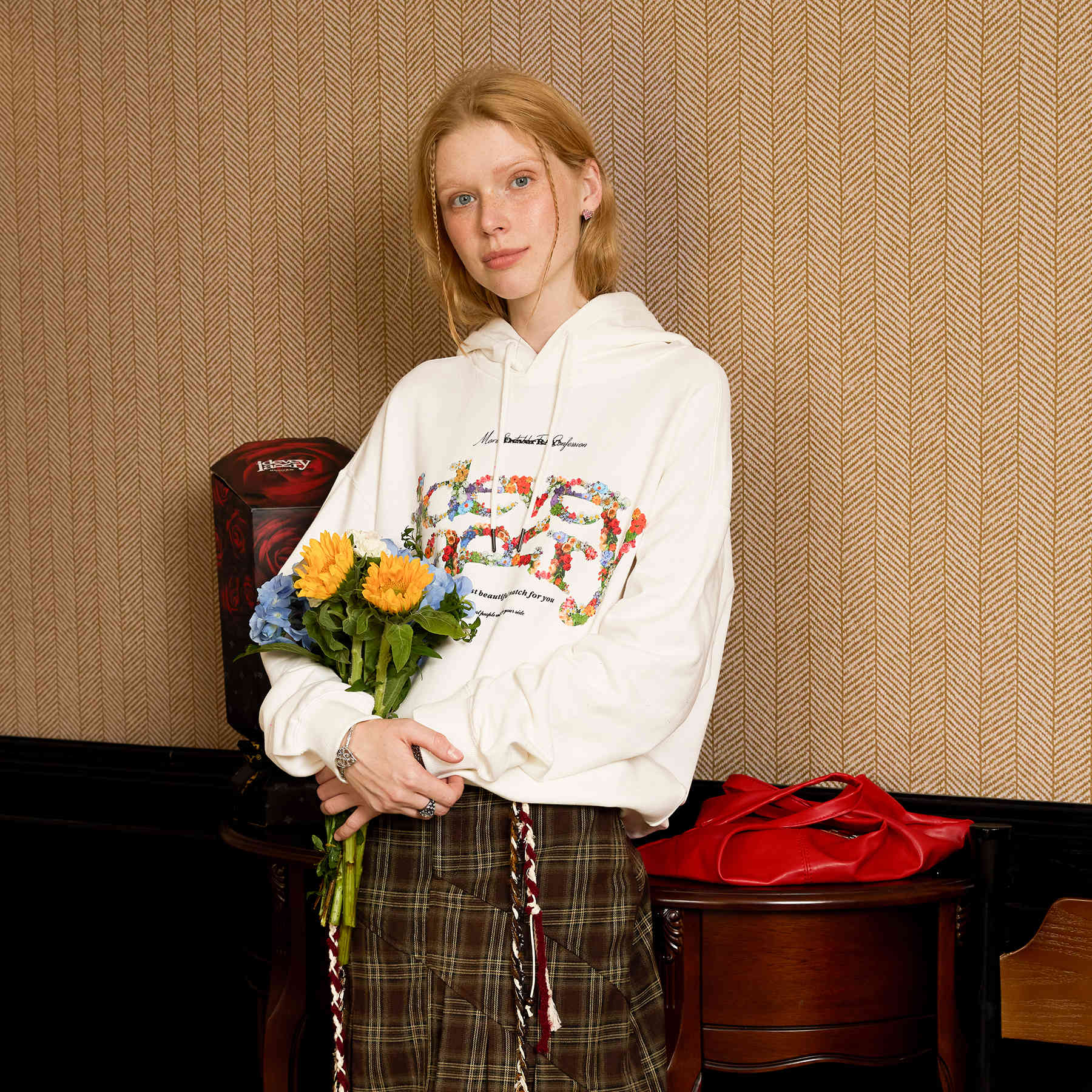 IDEVERRAY秋冬男女款连帽卫衣oversize美式高街情侣黑色百搭帽衫