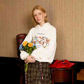 IDEVERRAY秋冬男女款连帽卫衣oversize美式高街情侣黑色百搭帽衫