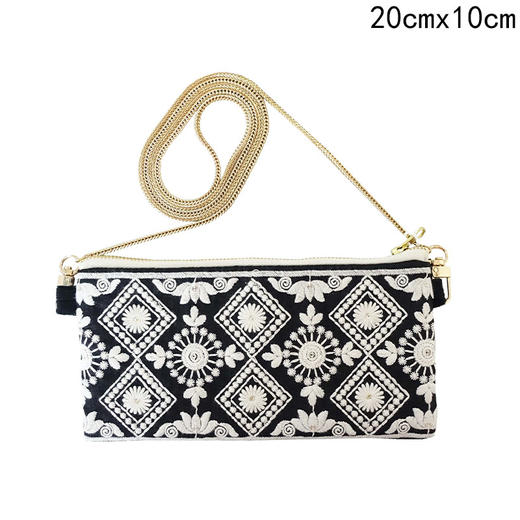 HUJI祤集横版链条斜挎包OrientMarket刺绣天鹅绒 商品图7