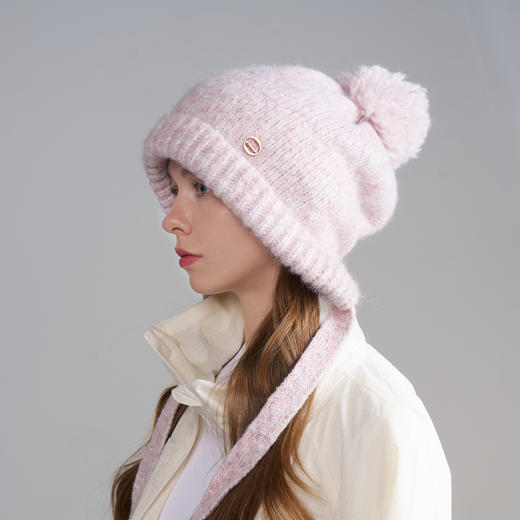 卡蒙绵羊毛护耳针织帽毛线帽女修饰脸型显脸小时尚百搭秋冬新款KM-9598 商品图6