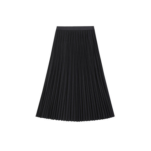 NEELLY纳俪商场同款冬季新款黑色百褶裙女A字垂感半身裙中长款N25104E04538 商品图3