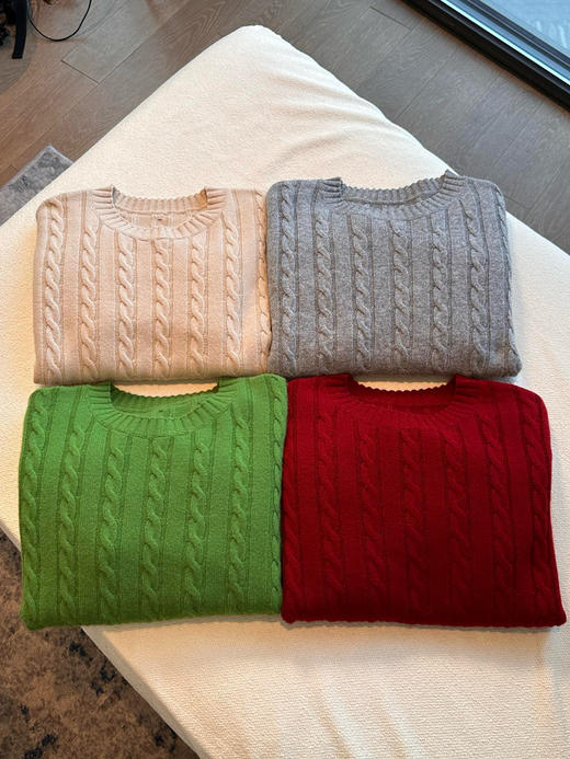 icic*e 之禾复古绞花毛衣羊绒衫101 商品图5