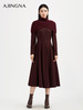 【商场同款】阿菁娜秋季新款船型领连衣裙大圆摆设计通勤日常两穿气质温柔风A30Q112008 商品缩略图4