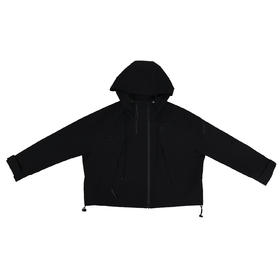 半身缘女装 春季户外运动宽松暗格纹连帽外套夹克261113P01340036