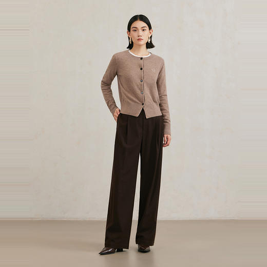 NEELLY纳俪商场同款冬季新款百搭直筒休闲裤女通勤垂感西装长裤N25104H04540 商品图2