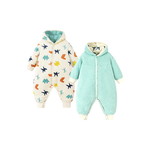 【双面穿】迷你巴拉男女童宝宝柔软保暖双面绒连体衣冬新款 商品图4