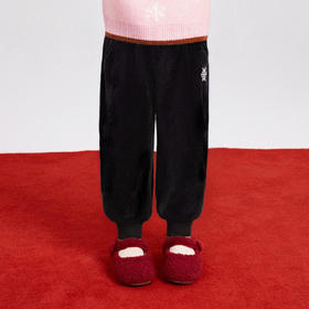 笛莎Deesha 童装女童裤子2025冬新款雪花装饰标束脚裤 