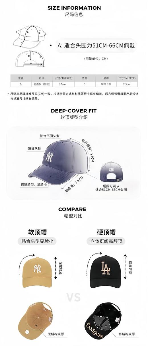 MLB水洗做旧软顶棒球帽   男女同款素颜神器 商品图3