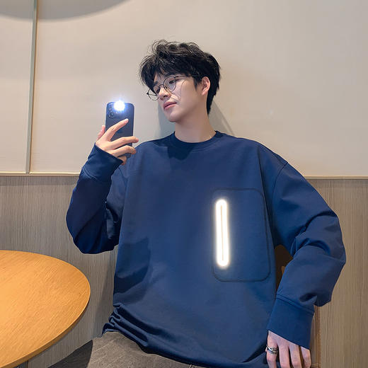 英国轻奢Schenvega 爆款迪桑平纹胸口口袋长袖T恤卫衣A72-7901 商品图8