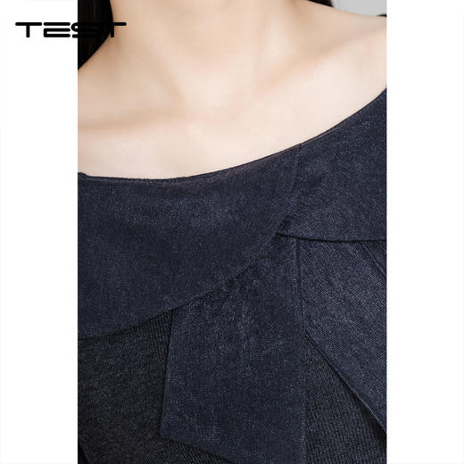 冬上新甜美风蝴蝶结装饰长袖毛衣1254024 商品图3