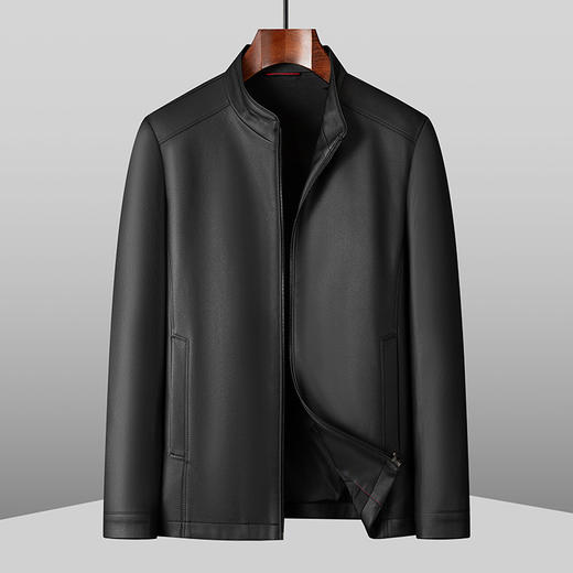 【DWP】大依优型大码男装西装领皮衣男翻领皮夹克商务休闲上衣外套皮U 商品图1