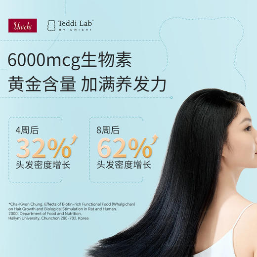 【十二专属】Unichi养发小熊2.0升级版60粒/瓶 含专研成分 养发护发（t效期到28年2月） 商品图3