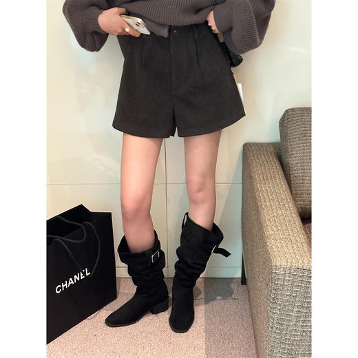 【GZ】无忧购 气质毛呢休闲短裤女秋冬新款高级显瘦打底靴裤5608？（截单后3-5天发货） 商品图3