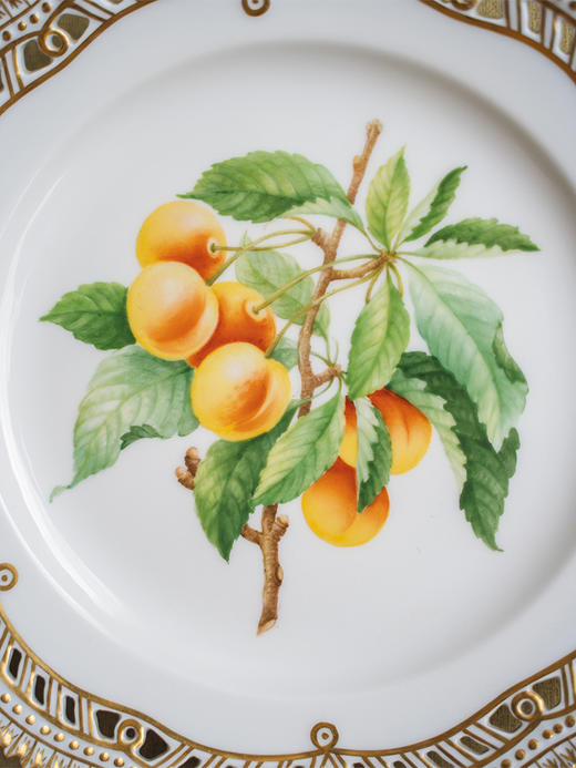 独角鹿西洋古董 20世纪中期皇家哥本哈根出品「Flora Danica 丹麦之花」系列水果盘 四件套 商品图3