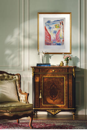 独角鹿西洋古董 1967年法国现代艺术家夏加尔签名出品「Avenue de la Victoire in Nice 尼斯胜利大道」限量彩色石版画