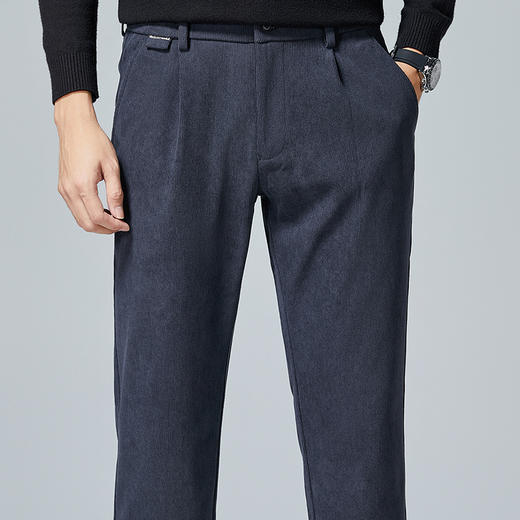 啄木鸟春秋灯芯绒裤子男款直筒宽松轻奢商务条绒加绒百搭休闲长裤 商品图6