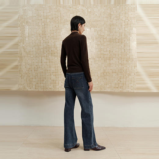 NEELLY纳俪商场同款冬季新款直筒显瘦牛仔裤女百搭立体休闲长裤N25102H01055 商品图1