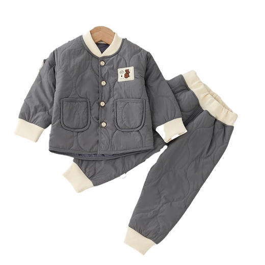 【保暖又萌趣 加厚儿童棉衣套装】儿童秋冬新款棉服套装家居服户外两件套男女宝宝棉衣棉裤休闲套装 商品图4